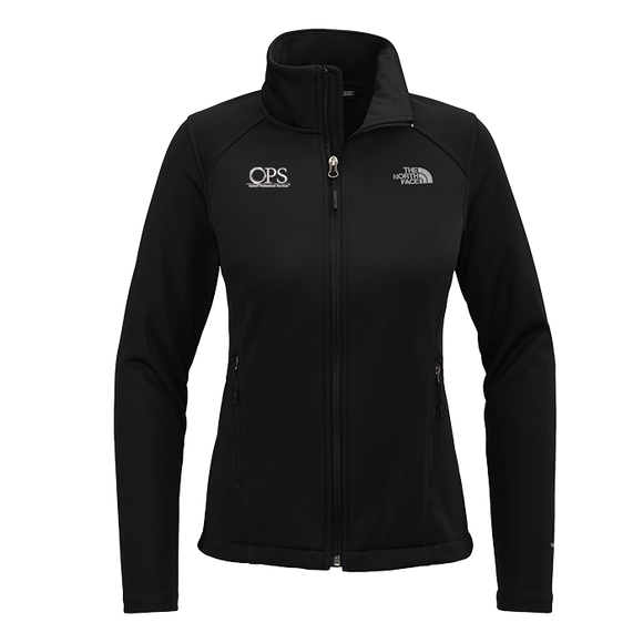 The North Face Ladies Chest Logo Ridgewall Soft Shell Jacket (PLATINUM)